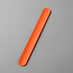 Silicone Slap Bracelet, Plain Flat Soft Wrap Wristband for Kids, Orange Red, 8-1/2 inch(21.6cm)(BJEW-WH0020-13D)