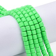 Polymer Clay Bead Strands, Column, Medium Spring Green, 5~7x6mm, Hole: 1.5~2mm, about 61~69pcs/strand, 15.74 inch(CLAY-T001-C07)