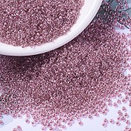 MIYUKI Round Rocailles Beads, Japanese Seed Beads, (RR1132) Inside Dyed Berry, 11/0, 2x1.3mm, Hole: 0.8mm, about 5500pcs/50g(SEED-X0054-RR1132)
