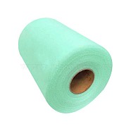 Deco Mesh Ribbons, Tulle Fabric, Tulle Roll Spool Fabric For Skirt Making, Pale Turquoise, 6 inch(15cm), about 100yards/roll(91.44m/roll)(OCOR-P010-D-C43)