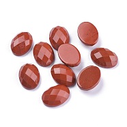 Natural Red Jasper Cabochons, Faceted, Oval, 18x13x6mm(X-G-G760-A04)