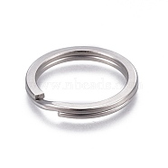 304 Stainless Steel Split Key Ring Clasps, For Keychain Making, Stainless Steel Color, 25x2.7mm, Inner Diameter: 20mm(STAS-L226-007B)