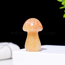 Natural Yellow Aventurine Mushromm Statue, for Home Desktop Display Decoration, 38mm(DJEW-PW0013-31K)