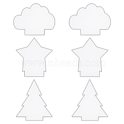 AHANDMAKER 6Pcs Christmas Tree & Star & Cloud Acrylic Board, Acrylic Lamp Holder Plate, Clear, 2pcs/style(TACR-GA0001-03)