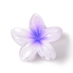 Plastic Claw Hair Clips, with Iron Findings, for Woman Girls, Flower, Violet, 74x79x45mm(OHAR-P020-08D)