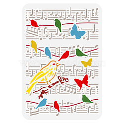 Plastic Drawing Painting Stencils Templates, for Painting on Scrapbook Fabric Tiles Floor Furniture Wood, Rectangle, Musical Note, 29.7x21cm(DIY-WH0396-568)