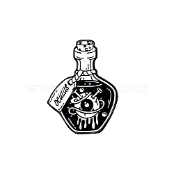 Halloween Theme Skull Alloy Enamel Pins, Gothic Style Brooches, Punk Badge for Clothes Backpack, Eye, 30x22mm(PW-WG15478-02)