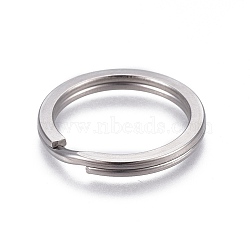 304 Stainless Steel Split Key Ring Clasps, For Keychain Making, Stainless Steel Color, 25x2.7mm, Inner Diameter: 20mm(STAS-L226-007B)