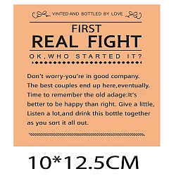 Coated Paper Adhesive Sticker, Wine Bottle Adhesive Label, Anniversary Theme, Rectangle, Orange, 12.5x10cm(DIY-WH0233-124)