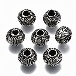 CCB Plastic Beads, Rondelle, Antique Silver, 10x8mm, Hole: 3mm, about 1000pcs/500g(CCB-T011-51AS)