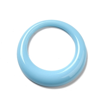 Resin Linking Ring, Round Ring, Sky Blue, 35x5mm, Inner Diameter: 24mm