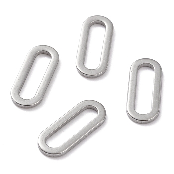 304 Stainless Steel Linking Rings, Oval, Stainless Steel Color, 16x7x1mm, Inner Diameter: 13x3mm