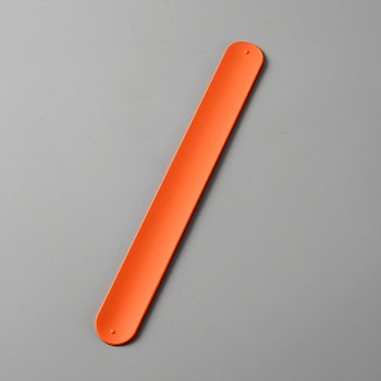 Silicone Slap Bracelet, Plain Flat Soft Wrap Wristband for Kids, Orange Red, 8-1/2 inch(21.6cm)