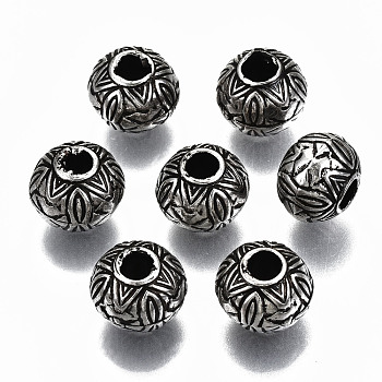 CCB Plastic Beads, Rondelle, Antique Silver, 10x8mm, Hole: 3mm, about 1000pcs/500g
