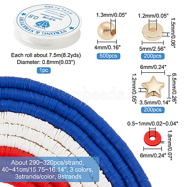 DIY Independence Day Bracelet Making Kit(DIY-NB0008-49)-2