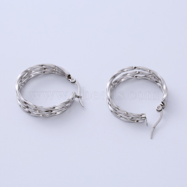 Stainless Steel Triple Hoop Earrings(OE6196-1)-1