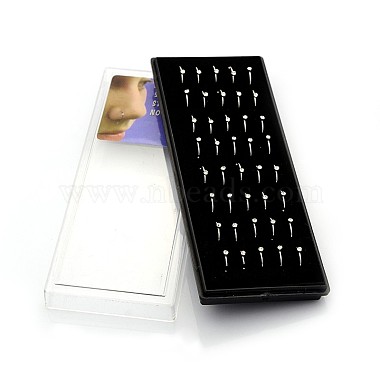 Clear Stainless Steel Nose Studs