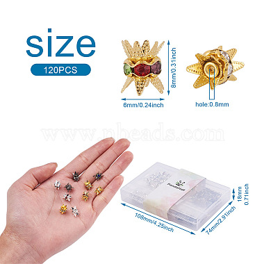 Yilisi 120 pcs 6 couleurs capuchon de perle en alliage de zinc(FIND-YS0001-09)-3