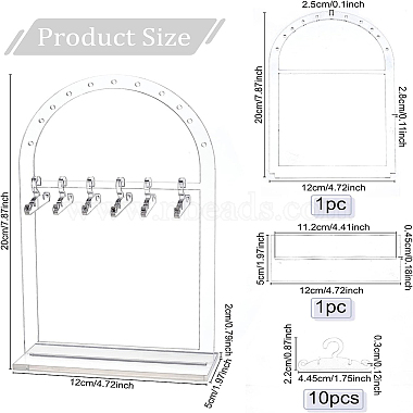Transparent Acrylic Earring Display Stands(ODIS-WH0025-62)-2