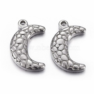 Antique Silver Moon 304 Stainless Steel Pendants