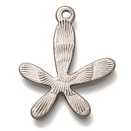 304 Stainless Steel Pendants, Flower, Stainless Steel Color, 23x19x1.5mm, Hole: 1.5mm(STAS-H128-05P)