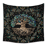 Tree of Life Tapestry, Polyester Backdrops Decorative Wall Tapestry, for Party Home Decoration, Rectangle, Black, 730x950mm(PW23040406142)
