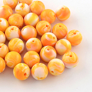 Opaque Acrylic Beads, Round, Orange, 14mm, Hole: 2mm, about 170pcs/500g(SACR-R853-14mm-203)