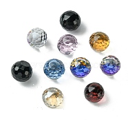 Faceted Round Glass Cabochons, Mixed Color, 10x9mm(GGLA-YW001-13C)
