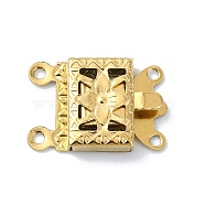 Ion Plating(IP) 304 Stainless Steel Box Clasp, Real 18K Gold Plated, 10x15mm, Hole: 1mm(STAS-Q318-04G)