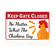 UV Protected & Waterproof Aluminum Warning Signs, KEEP GATE CLOSED, Colorful, 30x20cm, Hole: 4mm(AJEW-WH0111-K52)