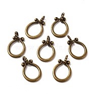 Tibetan Style Alloy Pendants, Cadmium Free & Nickel Free & Lead Free, Ring, Antique Bronze, 33x21mm, Hole: 1mm(MLF5022Y-NF)