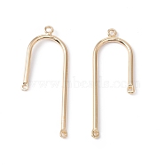Rack Plating Brass Pendants, Long-Lasting Plated, Cadmium Free & Lead Free, Staff Charms, Golden, 37.5x14.5x1.5mm, Hole: 1.5mm and 1.2mm(KK-G433-20G)