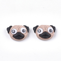 Resin Puppy Cabochons, with Plastic, Pug Dog, BurlyWood, 17x23.5x10mm
(X-CRES-S363-28)