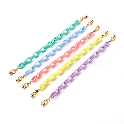 Acrylic Cable Chain Phone Case Chain, Anti-Slip Phone Finger Strap, Phone Grip Holder for DIY Phone Case Decoration, Golden, Mixed Color, 25.3cm(HJEW-JM00478)