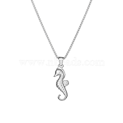 Titanium Steel Sea Horse Pendant Necklace(GX9885-2)