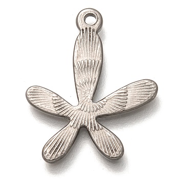 304 Stainless Steel Pendants, Flower, Stainless Steel Color, 23x19x1.5mm, Hole: 1.5mm