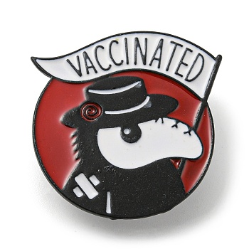 Plague Doctor Alloy Brooches, Bird Enamel Pins, for Backpack Clothes, Black, 33x32x1.5mm