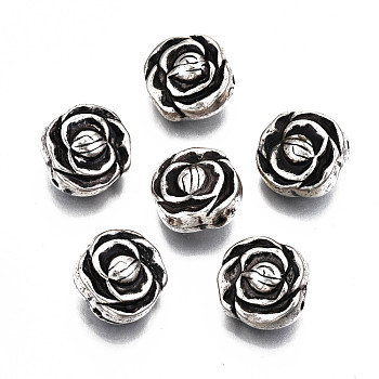 CCB Plastic Beads, Flower, Antique Silver, 15.5x15x10mm, Hole: 1.2mm