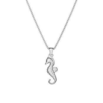 Titanium Steel Sea Horse Pendant Necklace