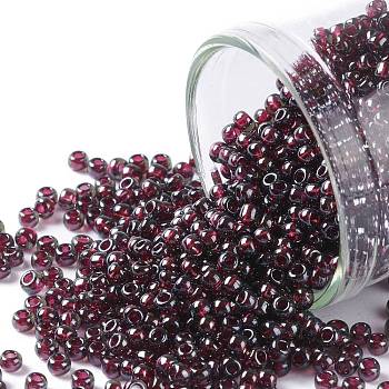 TOHO Round Seed Beads, Japanese Seed Beads, (364) Lustered Amethyst Transparent, 11/0, 2.2mm, Hole: 0.8mm, about 1110pcs/bottle, 10g/bottle
