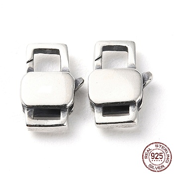 925 Thailand Sterling Silver Lobster Claw Clasps, with 925 Stamp, Antique Silver, 11x7.3x3mm, Hole: 3x1.2mm