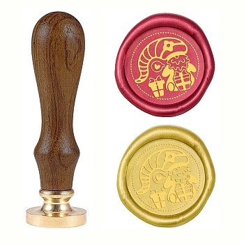 Wax Seal Stamp Set, Sealing Wax Stamp Solid Brass Head,  Wood Handle Retro Brass Stamp Kit Removable, for Envelopes Invitations, Gift Card, Christmas Themed Pattern, 83x22mm, Head: 7.5mm, Stamps: 25x14.5mm