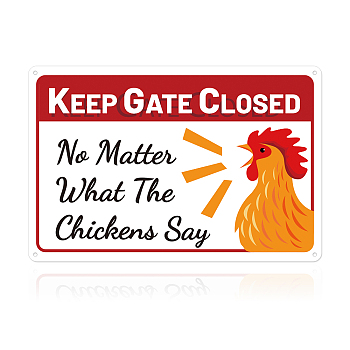 UV Protected & Waterproof Aluminum Warning Signs, KEEP GATE CLOSED, Colorful, 30x20cm, Hole: 4mm