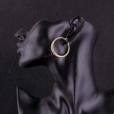 Adorable Design Ring Brass Hoop Earrings(EJEW-BB07351-G)-5