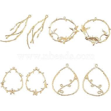 Real 18K Gold Plated Mixed Shapes Brass Pendants