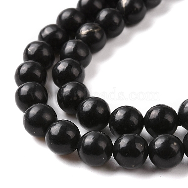 Natural Shungite Beads Strands(G-D481-15B)-4