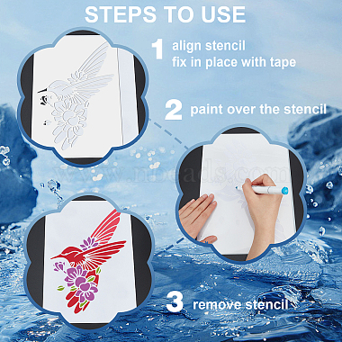 US 1 Set PET Hollow Out Drawing Painting Stencils(DIY-MA0002-86)-4