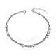 SHEGRACE Rhodium Plated 925 Sterling Silver Layered Anklets(JA28A)-1