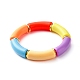 Chunky Curved Tube Acrylic Beads Stretch Bracelet for Girl Women(BJEW-JB06684-02)-1