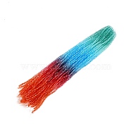 Gradient Color Baking Painted Glass Bead Strands, Faceted, Bicone, Colorful, 2.9~3.3x2.5mm, Hole: 0.8mm, about 146~150pcs/strand, 15.35~16.2''(39~40.5cm)(DGLA-A039-T2mm-A017)